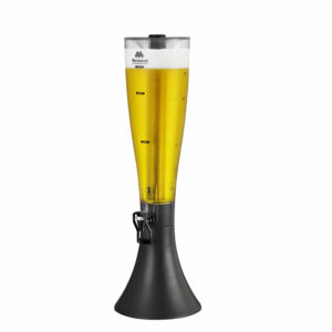 torre de cerveza fria con tubo de glicol para su enfriamiento o vaso de cerveza con dispensador