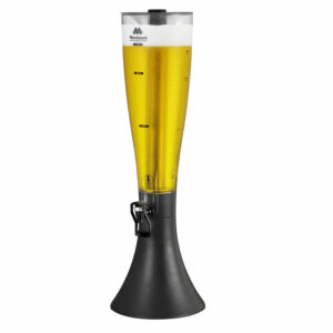 torre de cerveza fria con tubo de glicol para su enfriamiento o vaso de cerveza con dispensador